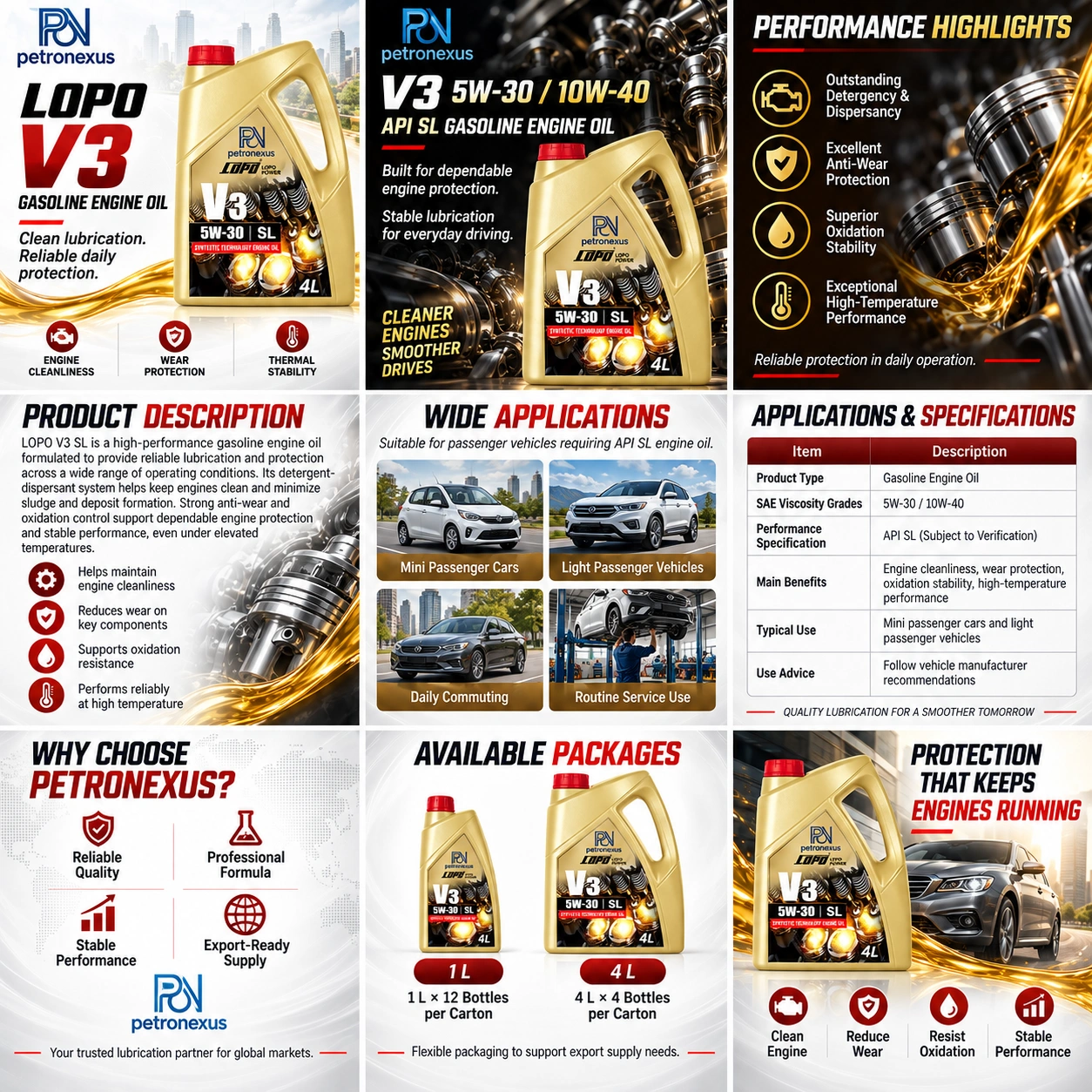 Lerun V3 SL Gasoline Engine Oil - Detail image 1